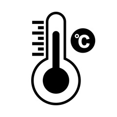 Celsius degree thermometer silhouette icon. Vector.