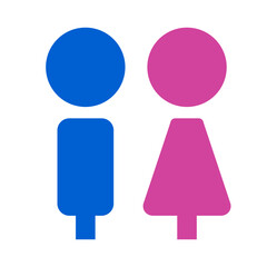 Flat design man's and woman's restroom pictograms. Vector.