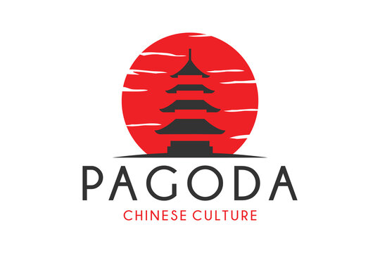 Pagoda Logo design vector icon template
