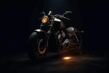 Fototapeta na wymiar Artistic depiction of a motorcycle dominating the dark. Generative AI