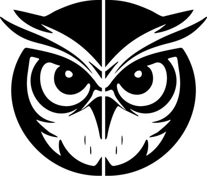 The owl logo is presented in vector style in black and is tastefully separated on a plain white backdrop.