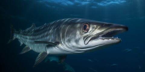 underwater picture of a barracuda - generative AI