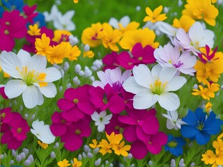 Spring flowers in the garden generated Ai