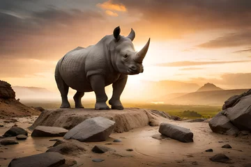 Türaufkleber rhino in the sun © Md Imranul Rahman