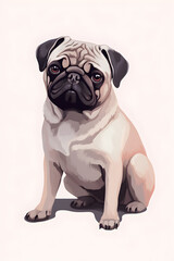 Pug portrait is a beautiful drawing