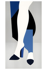 Matisse-style illustration of a beautiful girl's legs