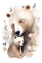 mom bear and baby bear hugging Mother's Day card