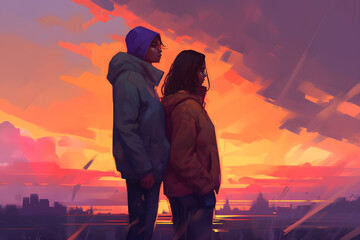 girls lesbian couple