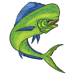 Green Mahi fish ,good for graphic design resources, posters, banners, templates, prints, coloring books and more.