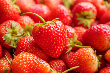 Fresh organic red strawberry fruit background