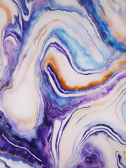 Abstract Painting Blue Purple Orange Marble Agate Wallpaper | AI Generated