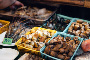 Fresh seafood at the street market
