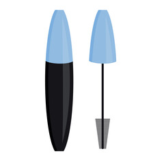 Vector image of mascara. The concept of makeup and self-care. A bright element of cosmetics for design.