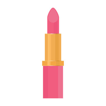 Vector image of lipstick. The concept of makeup and self-care. A bright element of cosmetics for design.