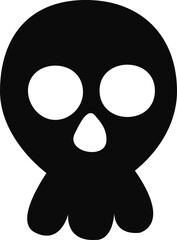 Cute hand drawn pirate black skull.