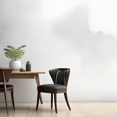 Modern minimalist furniture with seamless plain wall background, great to use for architectural concepts, business, property, website, cafe etc. Generative Ai drawing design