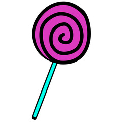 Doodle sweet candy illustration 