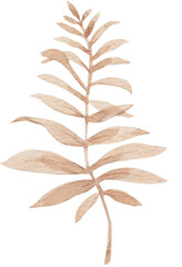 Beautiful clip art stock illustration with hand drawn watercolor colorful leaves.