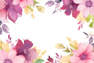 flowers banner mockup, may, colorful watercolor mother's day banner background with space for text.