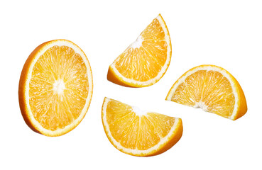Set of fresh orange fruit