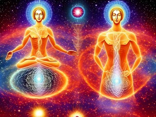Fractal Universe, Spiritual and Meditation, Generative AI Illustration