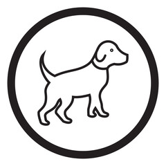 Dog pet icon in circle