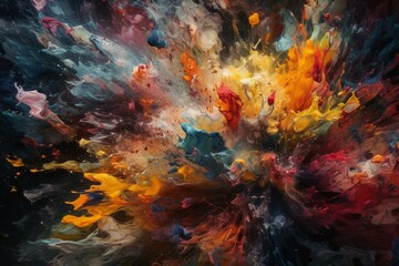 Obraz na płótnie Canvas Impressionist canvas evokes divine visions. Generative AI