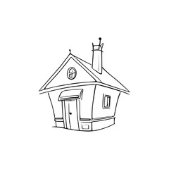 Nice Simple House coloring book, Line art house, Outline house, House coloring page, Line art Home. black and white coloring pages.