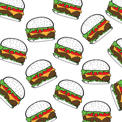 Vector seamless cheese burger background