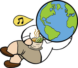 Cartoon people with introvert disease