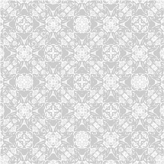Gray Mandala or Ikat Wallpaper Pattern
