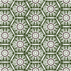 Green Abstract Mandala or Ikat Wallpaper Pattern Background