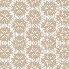 Fototapeta premium Brown Abstract Mandala or Ikat Wallpaper Pattern Background