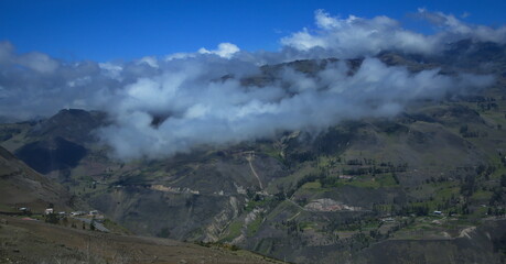 Landscape at the road Panamericana at Alausi, Chimborazo Province, Ecuador, South America
