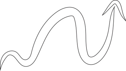 Set of black hand drawing arrows doodle. Arrow elements. line art vector illustration icon. Simple arrows isolated on white background.