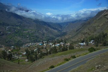Landscape at the road Panamericana at Alausi, Chimborazo Province, Ecuador, South America
