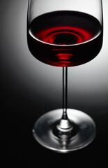 Glass of red wine.