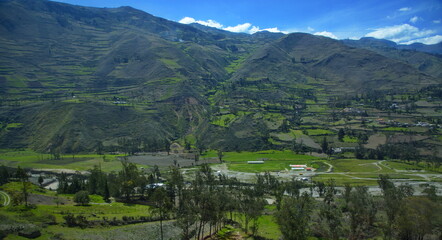 Fototapeta na wymiar Landscape at Guasuntos at the road Panamericana at Alausi, Chimborazo Province, Ecuador, South America 