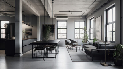 Fototapeta na wymiar Modern Luxury Home Interior made with Generative AI Technology