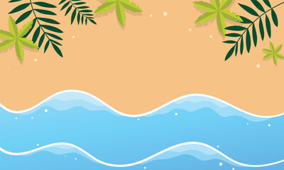 Fototapeta na wymiar summer illustration vector day for summer time background and summer vibes, tropical beach background