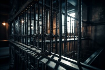 Prison bars. Generative AI