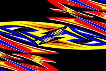 Design vector racing background with unique patterns and bright color combinations and star effects suitable for your racing designs