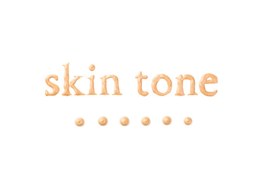 White skin tone concept. Lettering of make up foundation.