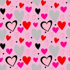 Romantic seamless pattern. Background for Valentin's day with hearts