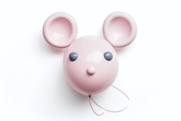 Fototapeta Ballon gonflable en forme de souris sur fond blanc » IA générative obraz