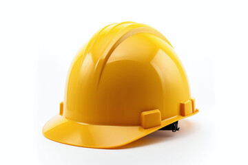 Casque de s&eacute;curit&eacute; jaune sur fond blanc &raquo; IA g&eacute;n&eacute;rative