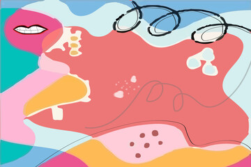 Isolated square poster, poster, wall art decor. Hand drawn modern Vector illustration