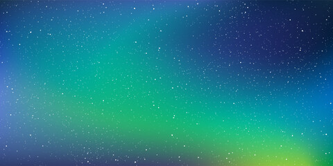 Astrology horizontal high quality background galaxy illustration with stardust and bright shining stars illuminating the space. Northern lights.