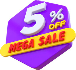 5 Percent Discount Mega Sale 