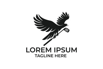 eagle golf logo design template 